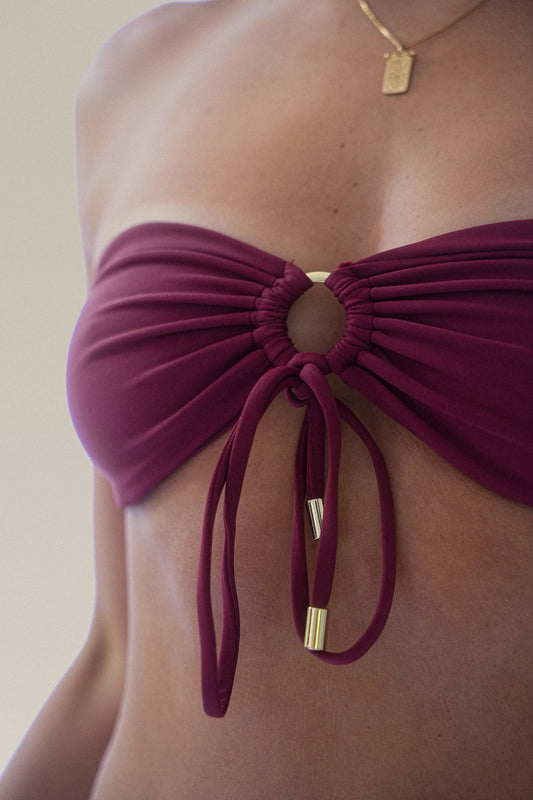 Lili – Haut de maillot bandeau| Paprika - Culs Salés – Maillots de bain échancrés éco-responsables